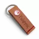 Leather Olympiacos keychain with sterling silver 925° plate and personalized name engraving