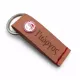 Leather Olympiacos keychain with sterling silver 925° plate and personalized name engraving