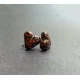 Χειροποίητα σκουλαρίκια καρδούλες stud μαύρο πουά