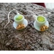 Handmade earrings green tea with lemon.