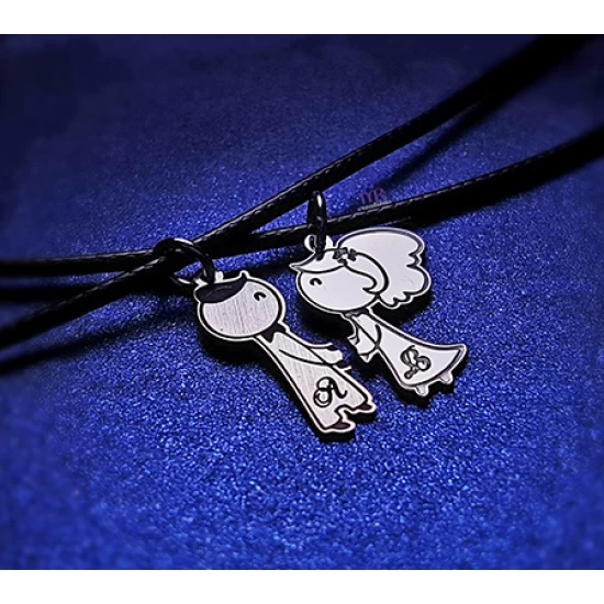 Silver jewelry for couples boy girl mini