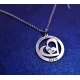 Silver pendant circle with hearts