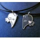 Silver pendant set with birds and your own engraving