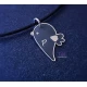 Silver pendant set with birds and your own engraving