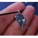Silver pendant set with birds and your own engraving
