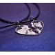 Set of silver heart pendants with your own photo (2 pcs)