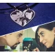 Set of silver heart pendants with your own photo (2 pcs)