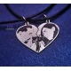 Set of silver heart pendants with your own photo (2 pcs)