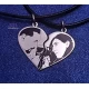 Set of silver heart pendants with your own photo (2 pcs)
