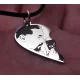 Set of silver heart pendants with your own photo (2 pcs)