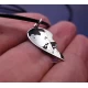 Set of silver heart pendants with your own photo (2 pcs)