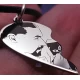 Set of silver heart pendants with your own photo (2 pcs)