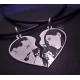 Set of silver heart pendants with your own photo (2 pcs)