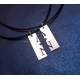Set of silver tiles with initials and enamel (2 pcs)