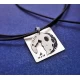 Silver jewelry for couples with moon and wolf