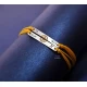 Silver identity bracelets with smile design and enamel.