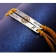 Silver identity bracelets with smile design and enamel.