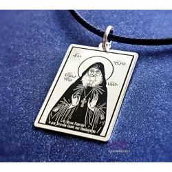 Ασημένιο μενταγιόν εικόνα του Αγίου Γαβριήλ του δια Χριστόν Σαλού