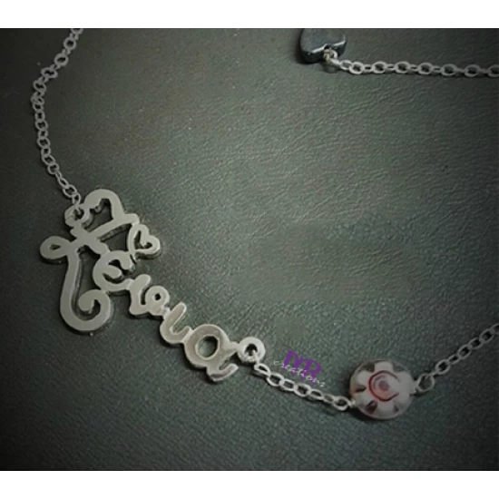 Handmade silver necklace with a name of your choice in font Γ04A