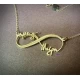 Χειροποίητο ασημένιο Κολιέ με το άπειρο και 2 ονόματα της επιλογής σας τύπου Α12Β