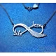 Handmade silver pendant with infinity feather and two names of your choice