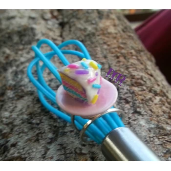 Handmade silver ring with a piece of cake
