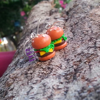 Χειροποίητα κρεμαστά σκουλαρίκια burger
