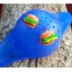 Handmade polymer clay burger earrings
