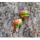 Handmade polymer clay burger earrings