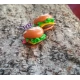 Handmade polymer clay burger earrings