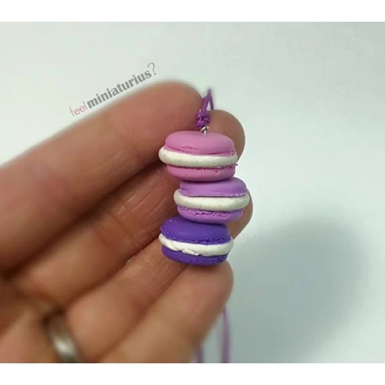 Χειροποίητο κολιέ με πολύχρωμα macarons