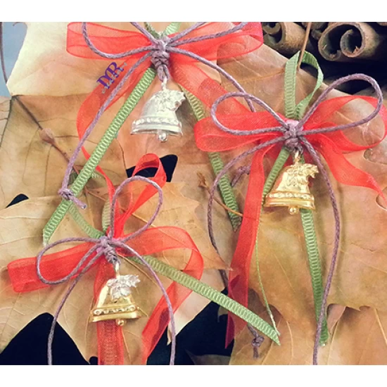Handmade silver bell charm.