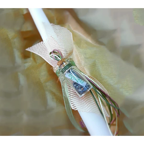 Handmade Easter candle with your own wish in a bottle