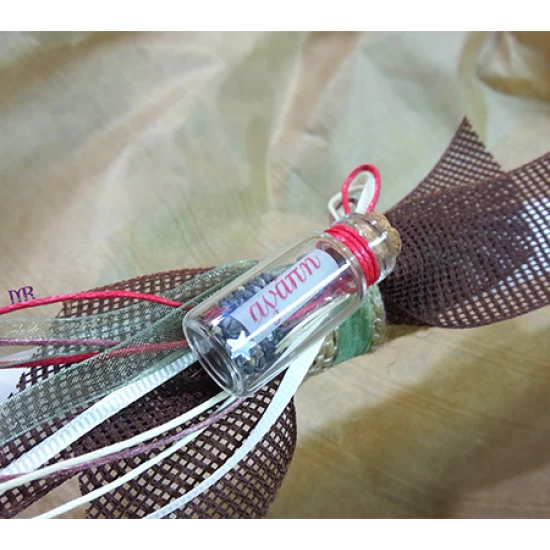 Handmade Easter candle with your own wish in a bottle