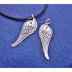 Silver pendant set for pairs of feathers with your own engraving