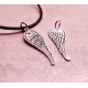 Silver pendant set for pairs of feathers with your own engraving