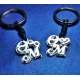 Silver key ring with two calligraphic monograms of your choice.