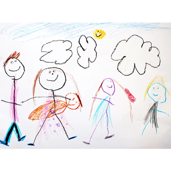 Silver keyring with your child's first drawing