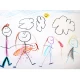 Silver keyring with your child's first drawing