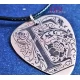 Silver guitar nib pendant with an initial of your choice engraved