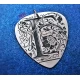 Silver guitar nib pendant with an initial of your choice engraved