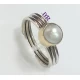 Handmade ring with silver gold and pearl