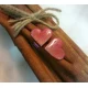 Handmade metallic heart earrings.