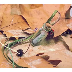 Handmade charm bottle of wishes (HOPE) with silver element