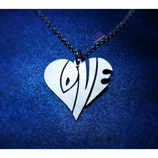 Handmade silver love heart