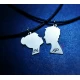 Handmade silver jewelry for couples with two faces (2pcs)
