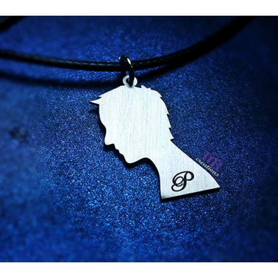 Handmade silver jewelry for couples with two faces (2pcs)