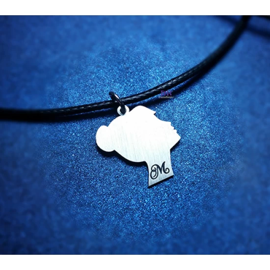 Handmade silver jewelry for couples with two faces (2pcs)