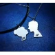 Handmade silver jewelry for couples with two faces (2pcs)