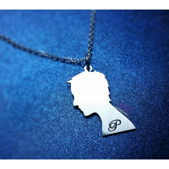 Handmade silver jewelry for couples with two faces (2pcs)